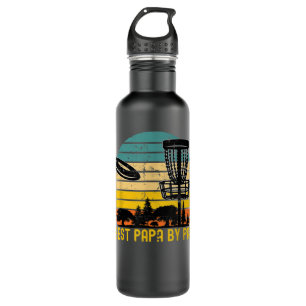 Disc Golf Dad Present - Best Papa By Par Disk Golf 710 Ml Water Bottle