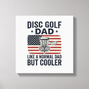 Disc Golf Dad Vintage Flag Funny Shirt Design_1 Canvas Print