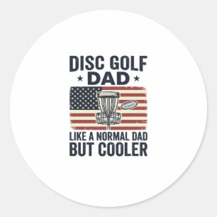 Disc Golf Dad Vintage Flag Funny Shirt Design_1 Classic Round Sticker