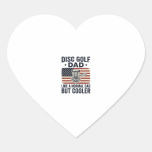 Disc Golf Dad Vintage Flag Funny Shirt Design_1 Heart Sticker