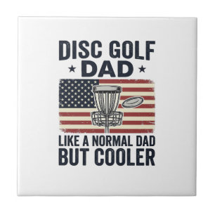 Disc Golf Dad Vintage Flag Funny Shirt Design_1 Tile