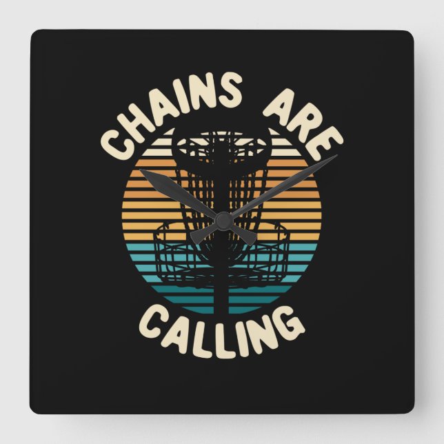 Disc Golf Disc Golf Basket Square Wall Clock (Front)