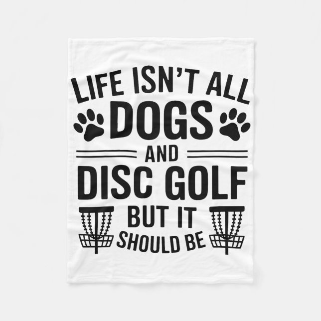 Disc Golf Dogs Funny Disc Golf _1  Fleece Blanket (Front)