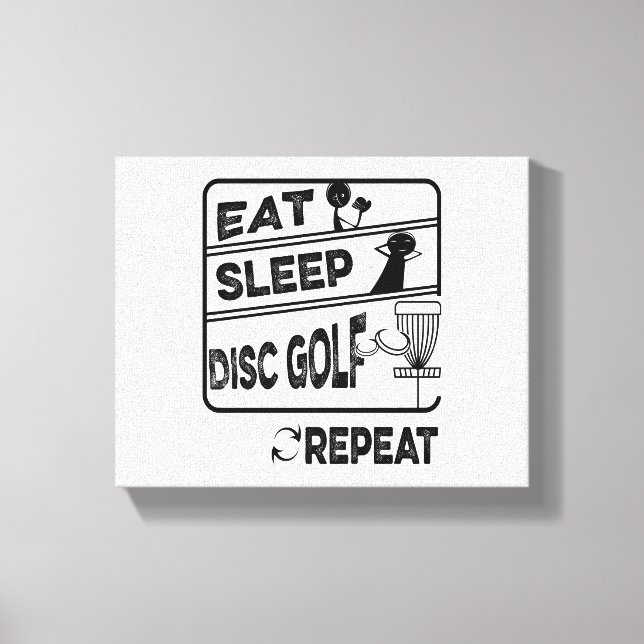 Disc Golf Eat Sleep Repeat Canvas Print (Front)