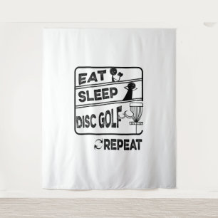 Disc Golf Eat Sleep Repeat Tapestry