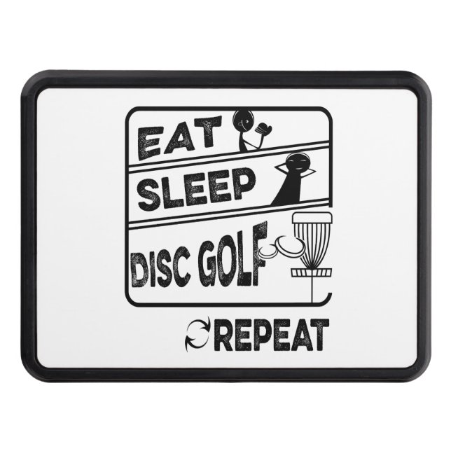 Disc Golf Eat Sleep Repeat Trailer Hitch Cover (Front)