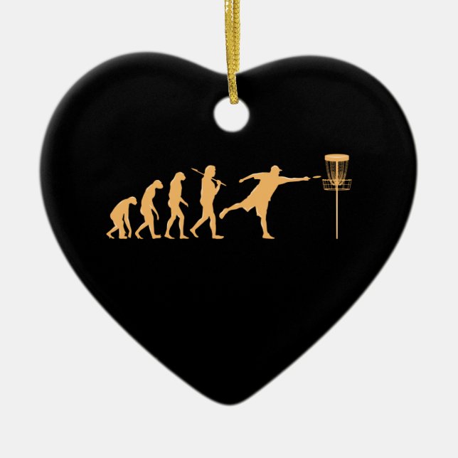 Disc Golf Evolution Ceramic Ornament (Front)