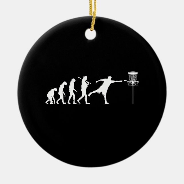 Disc Golf Evolution Disc Golf Gifts Ceramic Ornament (Front)