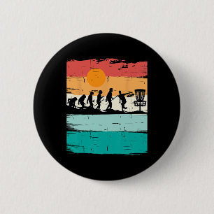 Disc Golf Evolution - Disc Golf Player Flying Disc 2 Inch Round Button