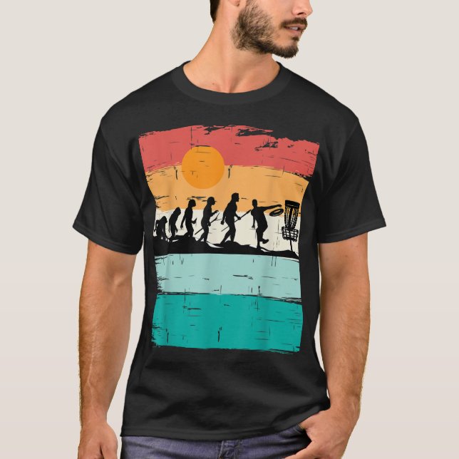 Disc Golf Evolution Disc Golf Player Flying Disc G T-Shirt (Front)