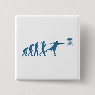 Disc Golf Evolution - Fun Gift for Disc Golfer 2 Inch Square Button