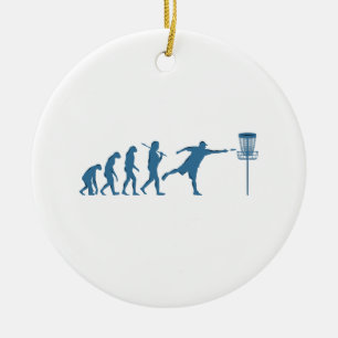 Disc Golf Evolution - Fun Gift for Disc Golfer Ceramic Ornament