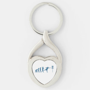 Disc Golf Evolution - Fun Gift for Disc Golfer Keychain