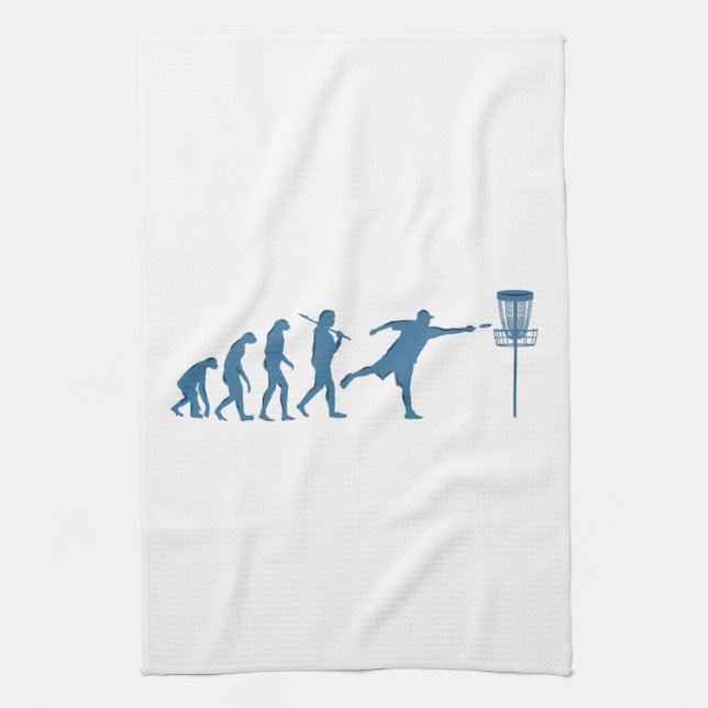 Disc Golf Evolution - Fun Gift for Disc Golfer Kitchen Towel (Vertical)