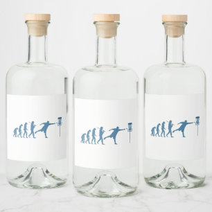 Disc Golf Evolution - Fun Gift for Disc Golfer Liquor Bottle Label