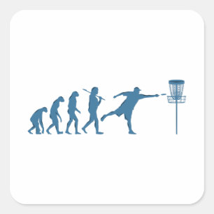 Disc Golf Evolution - Fun Gift for Disc Golfer Square Sticker