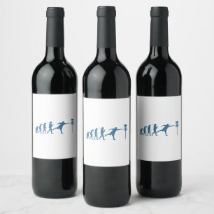 Disc Golf Evolution - Fun Gift for Disc Golfer Wine Label