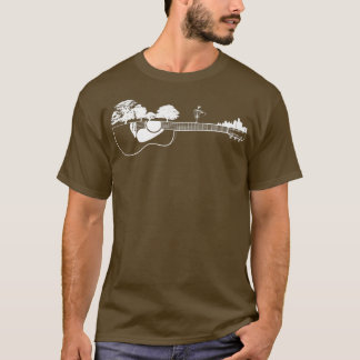 Disc Golf Flying Sunset Guitar Art264 T-Shirt