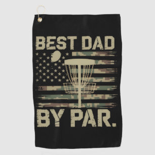 Disc Golf Frisbee Best Dad Par Camo US flag Golfer Towel