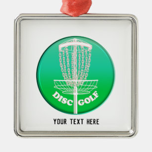 Disc Golf Frisbee Cage Metal Ornament