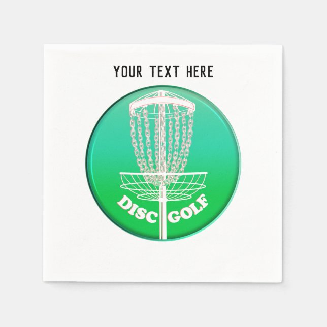 Disc Golf Frisbee Cage Napkin (Front)