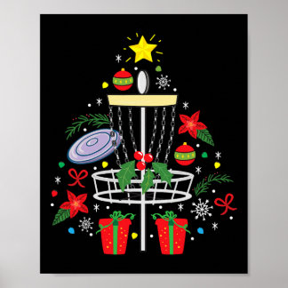 Disc Golf Frisbee Christmas Ornament Tree Funny Gi Poster