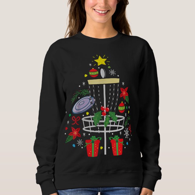 Disc Golf Frisbee Christmas Ornament Tree Funny Gi Sweatshirt (Front)