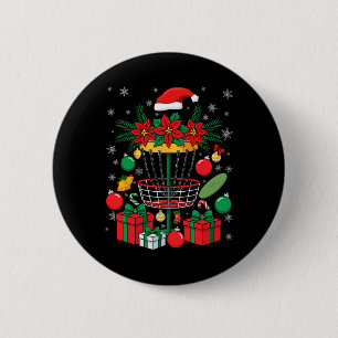 Disc Golf Frisbee Christmas Ornament Tree Funny Me 2 Inch Round Button