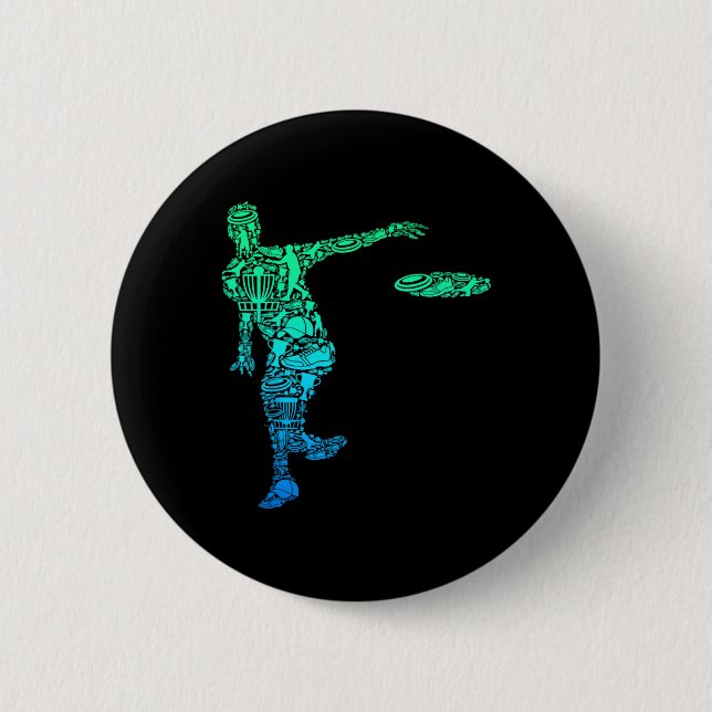 Disc Golf Frisbee Men Kids Boys  2 Inch Round Button (Front)