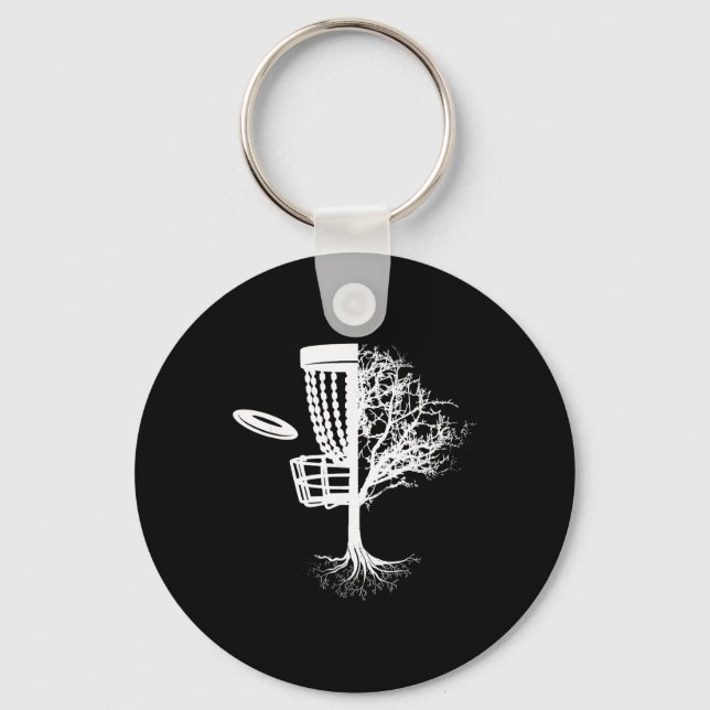 Disc Golf Frolf Flying Half Tree Frisbee Golf Frol Keychain (Front)
