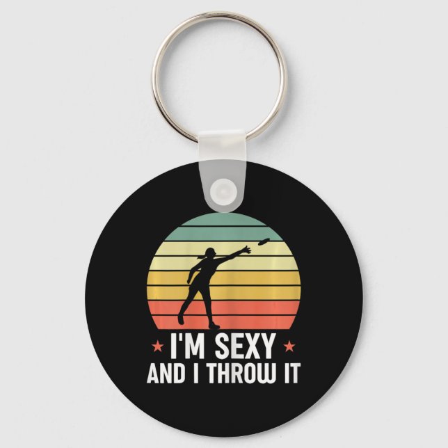 Disc Golf Funny Disc Golfer I'm Y And I Throw It F Keychain (Front)