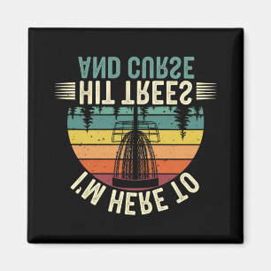 Disc Golf Funny Hit Trees And Curse Retro Disc Gol Magnet