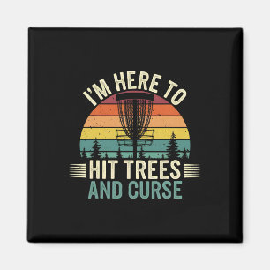 Disc Golf Funny Hit Trees And Curse Retro Disc Gol Magnet