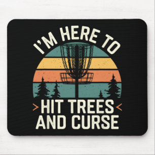 Disc Golf Funny Hit Trees And Curse Retro Disc Gol Mouse Pad