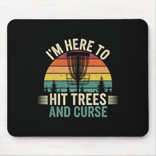 Disc Golf Funny Hit Trees And Curse Retro Disc Gol Mouse Pad