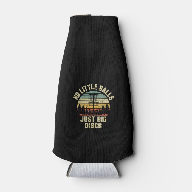 Disc Golf  Funny  No Little Balls Disc Golf Gift Bottle Cooler (Front)