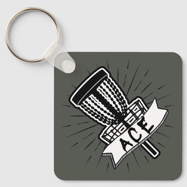 Disc Golf Gift Ace Keychain (Front)