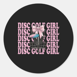 Disc Golf Girl Disc Golf Mom Mother's Day Discgolf Classic Round Sticker