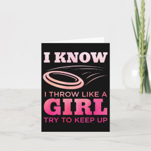 Disc Golf Girl Funny Disc Golfing Lover Player Gif Card