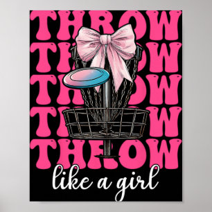 Disc Golf Girl Mom Mother's Day Discgolf Throw Lik Poster