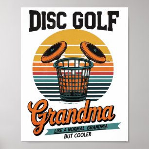 Disc Golf Grandma Bold Block Poster