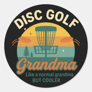 Disc Golf Grandma Putt Queen Arc Classic Round Sticker