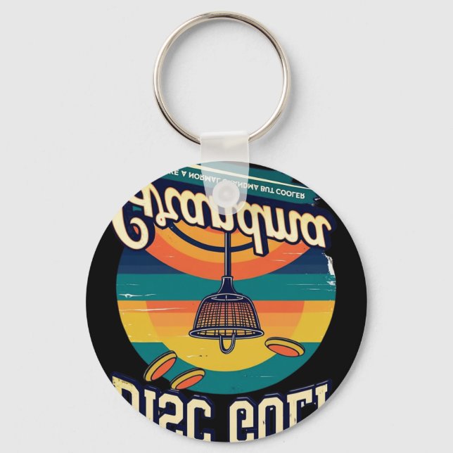 Disc Golf Grandma Rainbow Clic  Keychain (Front)
