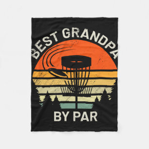 Disc Golf Grandpa Best Grandfather By Par Frisbee  Fleece Blanket