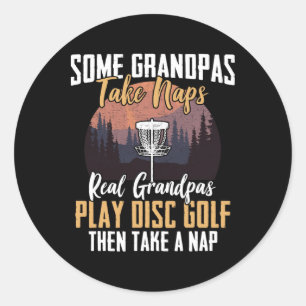 Disc Golf Grandpa Disc Golfing Frisbee Disc Golf F Classic Round Sticker