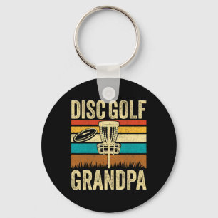 Disc Golf Grandpa - Retro Style Vintage Disc Golf  Keychain