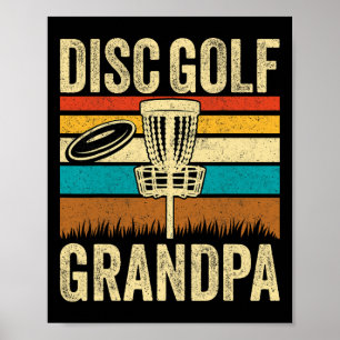 Disc Golf Grandpa - Retro Style Vintage Disc Golf Poster