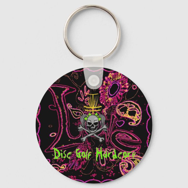 Disc Golf Hardcore Keychain (Front)