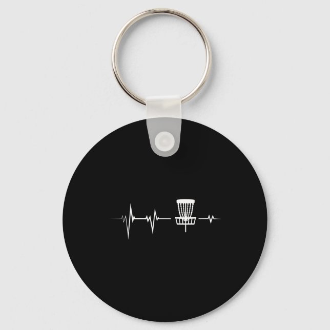 Disc Golf Heartbeat Frisbee Frolf Golf Sket Gift  Keychain (Front)