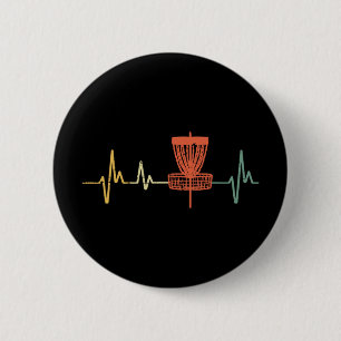 Disc Golf Heartbeat Love Frisbee Frolf Sports Wome 2 Inch Round Button